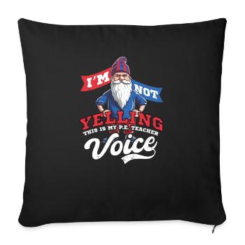 4 juillet Professeur d’éducation physique ne criant pas Gnome vocal - Housse de coussin décorative 45 x 45 cm - noir - Devant
