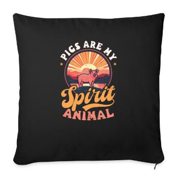 Pig Farmer Pigs Are Spirit Animal - Sofa pillowcase 17,3'' x 17,3'' (45 x 45 cm) - black - Front