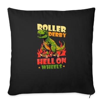 Roller Derby Hell On Wheels - Housse de coussin décorative 45 x 45 cm - noir - Devant