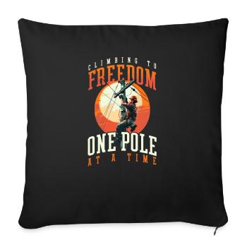 Joueur de ligne patriotique escaladant la liberté Un poteau à la fois - Housse de coussin décorative 45 x 45 cm - noir - Devant