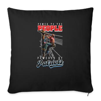 Le pouvoir patriotique des monteurs de lignes au peuple par les patriotes - Housse de coussin décorative 45 x 45 cm - noir - Devant