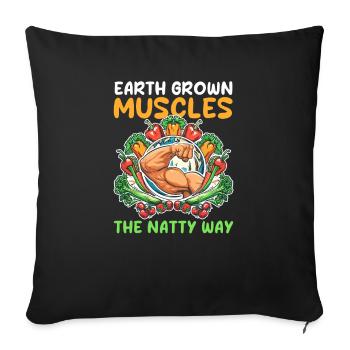 Natty Bodybuilder Earth Grown Muscles: The Natty - Sofa pillowcase 17,3'' x 17,3'' (45 x 45 cm) - black - Front