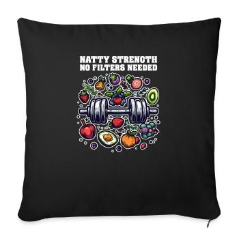 Natty Bodybuilder Natty Strength, pas besoin de filtres - Housse de coussin décorative 45 x 45 cm - noir - Devant