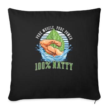 Natty Bodybuilder Pure Muscle Power: 100% Natty - Sofa pillowcase 17,3'' x 17,3'' (45 x 45 cm) - black - Front