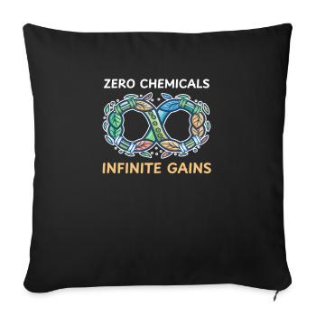 Natty Bodybuilder Zéro produit chimique, gains infinis - Housse de coussin décorative 45 x 45 cm - noir - Devant