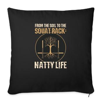 Natty Bodybuilder De la terre au rack de squat Natty Li - Housse de coussin décorative 45 x 45 cm - noir - Devant