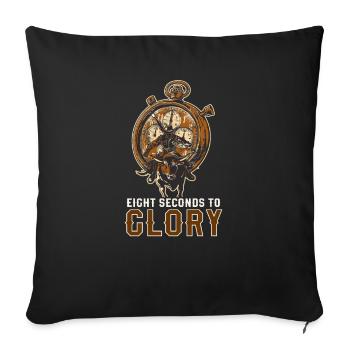 Rodéo occidental : huit secondes vers la gloire - Housse de coussin décorative 45 x 45 cm - noir - Devant