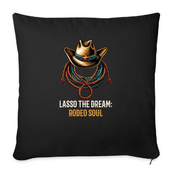 Western Rodeo Lasso le rêve : Rodeo Soul - Housse de coussin décorative 45 x 45 cm - noir - Devant