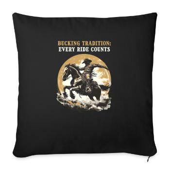 Tradition du rodéo occidental : la course compte - Housse de coussin décorative 45 x 45 cm - noir - Devant