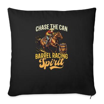 Western Rodeo Chase the Can : L’ de la course de barils - Housse de coussin décorative 45 x 45 cm - noir - Devant