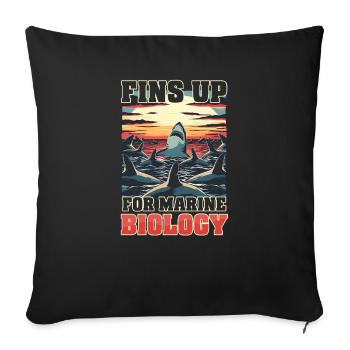 Biologist Shark Lover Fins Up for Marine Biology - Sofa pillowcase 17,3'' x 17,3'' (45 x 45 cm) - black - Front