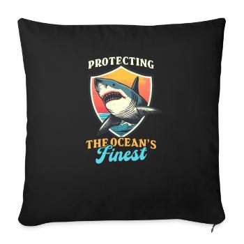 Biologist Shark Lover Protecting the Ocean's Fines - Sofa pillowcase 17,3'' x 17,3'' (45 x 45 cm) - black - Front