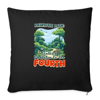 Voie patriotique bouddhiste patriotique - Housse de coussin décorative 45 x 45 cm - noir - Devant