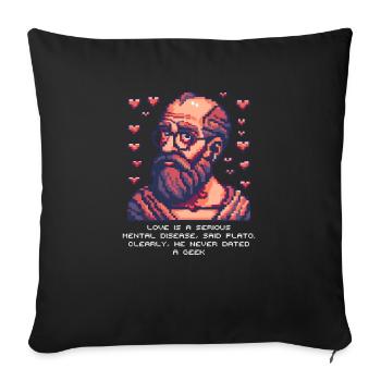 Geek Love He Never Dated a Geek - Sofa pillowcase 17,3'' x 17,3'' (45 x 45 cm) - black - Front