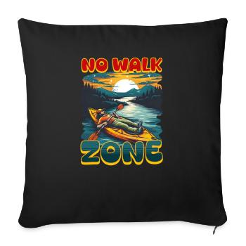 Kayak sans zone de sillage - Housse de coussin décorative 45 x 45 cm - noir - Devant