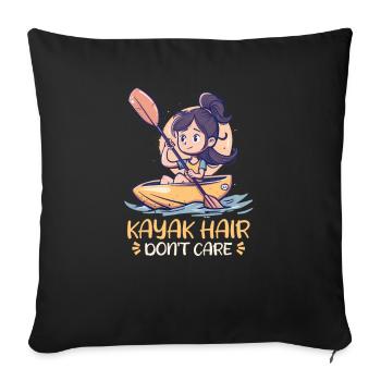 Kayak Kayak Hair, on s’en fout - Housse de coussin décorative 45 x 45 cm - noir - Devant