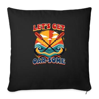 Kayak Allons ramer - Housse de coussin décorative 45 x 45 cm - noir - Devant