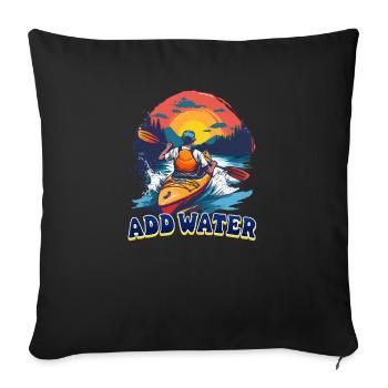 Kayak Ajouter de l’eau - Housse de coussin décorative 45 x 45 cm - noir - Devant