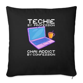 American Indian Techie Profession Chai Confession - Sofa pillowcase 17,3'' x 17,3'' (45 x 45 cm) - black - Front
