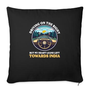 Amérindien Conduite Cœur Droit Penche Gauche Ind - Housse de coussin décorative 45 x 45 cm - noir - Devant