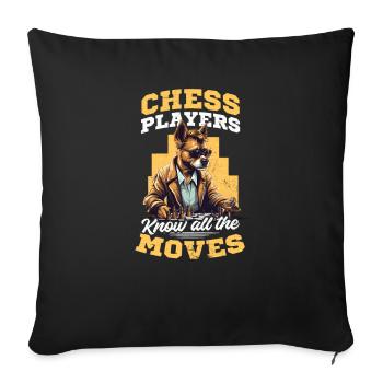 Chess Know All The Moves - Sofa pillowcase 17,3'' x 17,3'' (45 x 45 cm) - black - Front