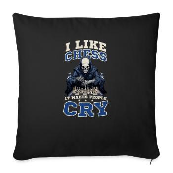 Chess Makes People Cry - Sofa pillowcase 17,3'' x 17,3'' (45 x 45 cm) - black - Front