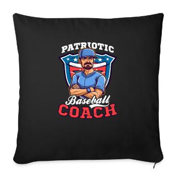 4. Juli Baseballtrainer Patriotischer Trainer - Sofakissenbezug 45 x 45 cm - Schwarz - Vorne