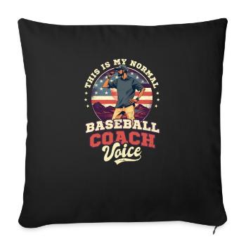 4. Juli Baseballtrainer Normale Trainerstimme - Sofakissenbezug 45 x 45 cm - Schwarz - Vorne