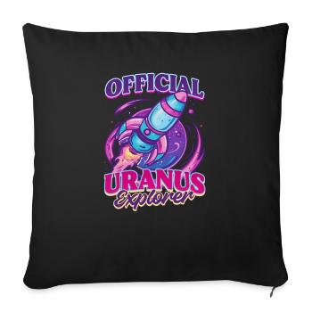 Uranus Official Uranus Explorer - Sofa pillowcase 17,3'' x 17,3'' (45 x 45 cm) - black - Front