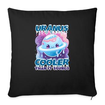 Uranus Uranus: Cooler Than It Sounds - Sofa pillowcase 17,3'' x 17,3'' (45 x 45 cm) - black - Front