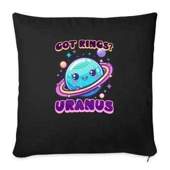 Uranus Got Rings? Uranus Does! - Sofa pillowcase 17,3'' x 17,3'' (45 x 45 cm) - black - Front