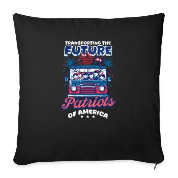 Patriotischer Busfahrer transportiert zukünftige Patrioten - Sofakissenbezug 45 x 45 cm - Schwarz - Vorne