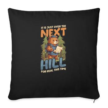 Funny Camping Over Hill For Real This Time - Sofa pillowcase 17,3'' x 17,3'' (45 x 45 cm) - black - Front