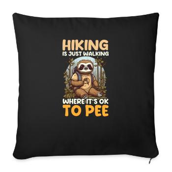 Camping drôle Randonnée Marche Là où c’est bien de pe - Housse de coussin décorative 45 x 45 cm - noir - Devant