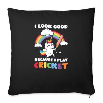 Cricket Player Look Good Because Play - Sofa pillowcase 17,3'' x 17,3'' (45 x 45 cm) - black - Front