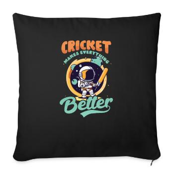 Cricket Player Makes Everything Better - Sofa pillowcase 17,3'' x 17,3'' (45 x 45 cm) - black - Front