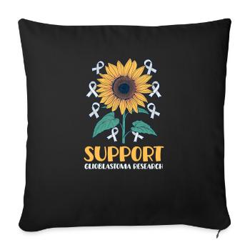 Soutien à la sensibilisation au glioblastome Dépistage du glioblastome - Housse de coussin décorative 45 x 45 cm - noir - Devant