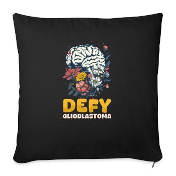 Sensibilisation au glioblastome défie le glioblastome - Housse de coussin décorative 45 x 45 cm - noir - Devant
