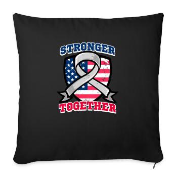 Glioblastoma Awareness Stronger Together - Sofa pillowcase 17,3'' x 17,3'' (45 x 45 cm) - black - Front