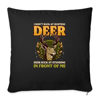 Chasseur de cerfs nuls debout devant - Housse de coussin décorative 45 x 45 cm - noir - Devant