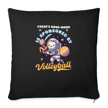 Joueur de volley-ball Mood Sponsorisé Volley-ball - Housse de coussin décorative 45 x 45 cm - noir - Devant