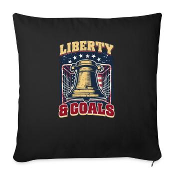 4 juillet Hockey Liberty & Goals - Housse de coussin décorative 45 x 45 cm - noir - Devant