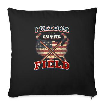 4 juillet Hockey Liberté sur le terrain - Housse de coussin décorative 45 x 45 cm - noir - Devant