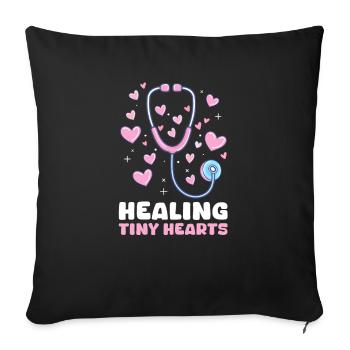 PICU Nurse Healing Tiny Hearts - Sofa pillowcase 17,3'' x 17,3'' (45 x 45 cm) - black - Front