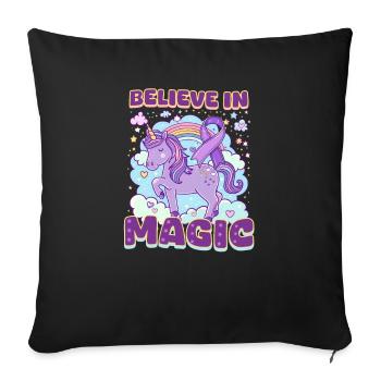 Cystic Fibrosis Believe in Magic - Sofa pillowcase 17,3'' x 17,3'' (45 x 45 cm) - black - Front