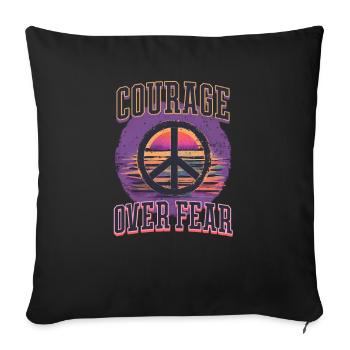 La fibrose kystique : le courage plutôt que la peur - Housse de coussin décorative 45 x 45 cm - noir - Devant