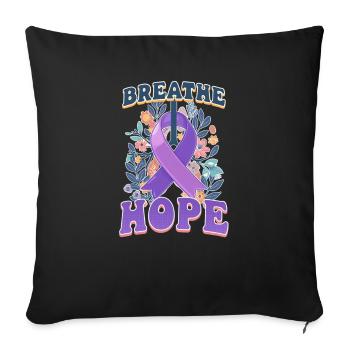 Fibrose kystique Breath Hope - Housse de coussin décorative 45 x 45 cm - noir - Devant