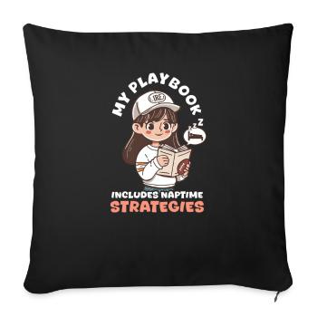Football Mom My Playbook Includes Naptime Strategi - Sofa pillowcase 17,3'' x 17,3'' (45 x 45 cm) - black - Front