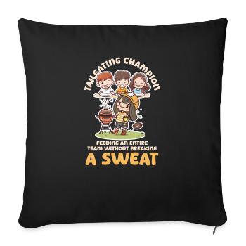 Football Mom Feeding Entire Team Without Sweat - Sofa pillowcase 17,3'' x 17,3'' (45 x 45 cm) - black - Front