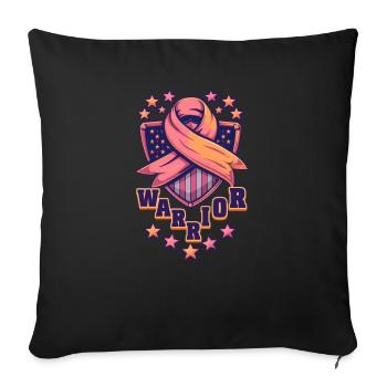 Uterine Cancer Warrior - Sofa pillowcase 17,3'' x 17,3'' (45 x 45 cm) - black - Front